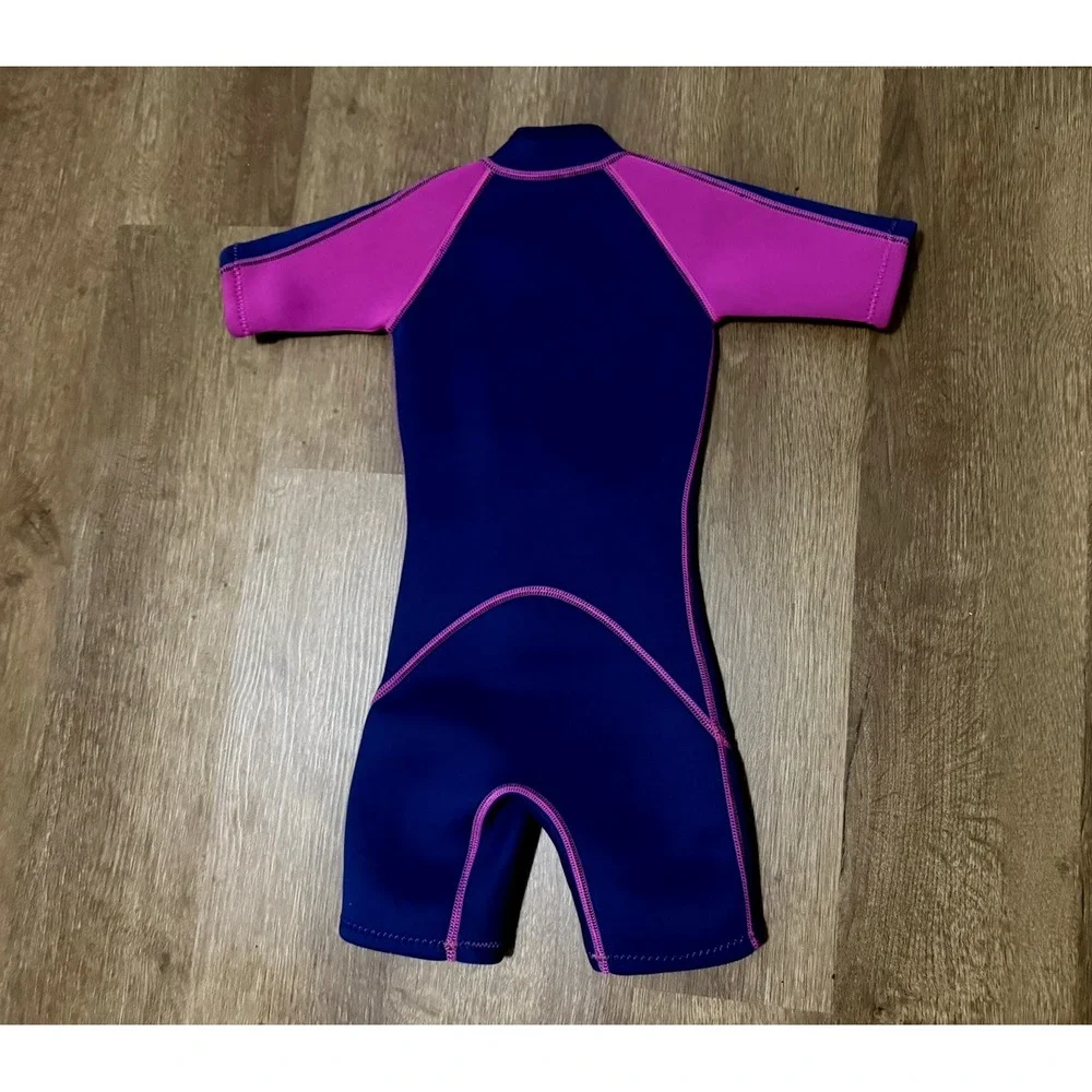 Seaskin 2mm Kids Front Zipper‎ Shorty Diving Suit Navy/Pink Wetsuit Size 2